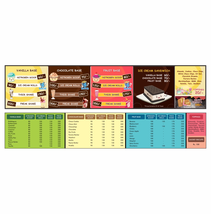 TFC Menu Card