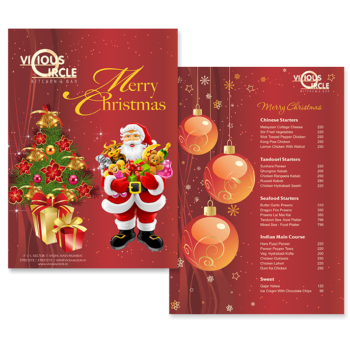 Vicious Circle Menu Card